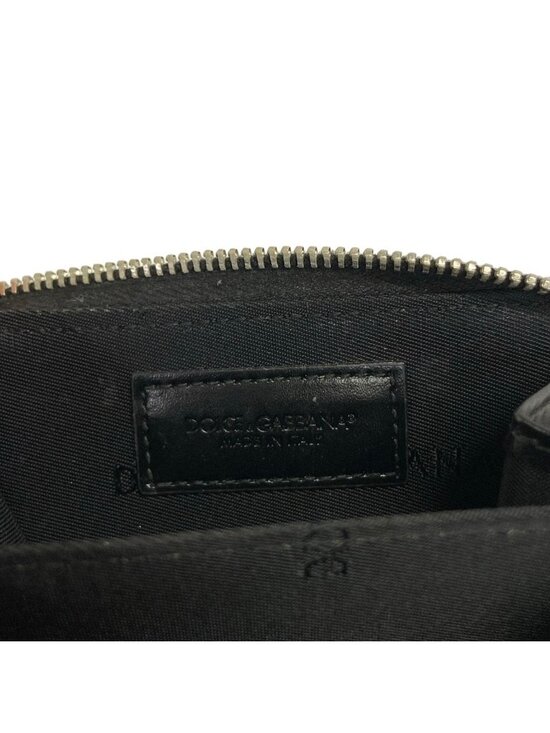 Dolce & Gabbana Coin Case Black L-shaped Zipper Leather